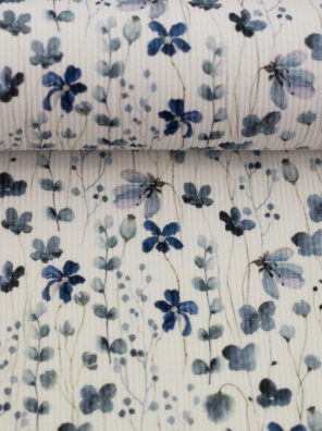 Rippjersey, Blumen blau