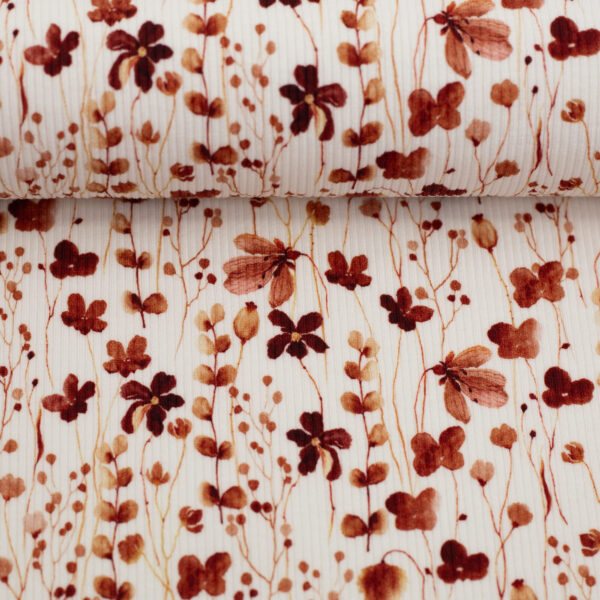 Rippjersey, Blumen terracotta