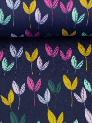 Canvas, kleine bunte Blätter auf dunkelblau