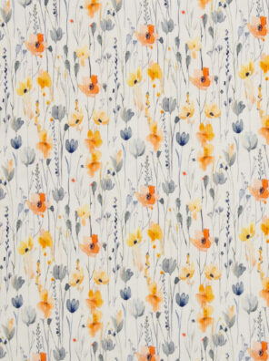 Rippjersey, Blumen orange und blau