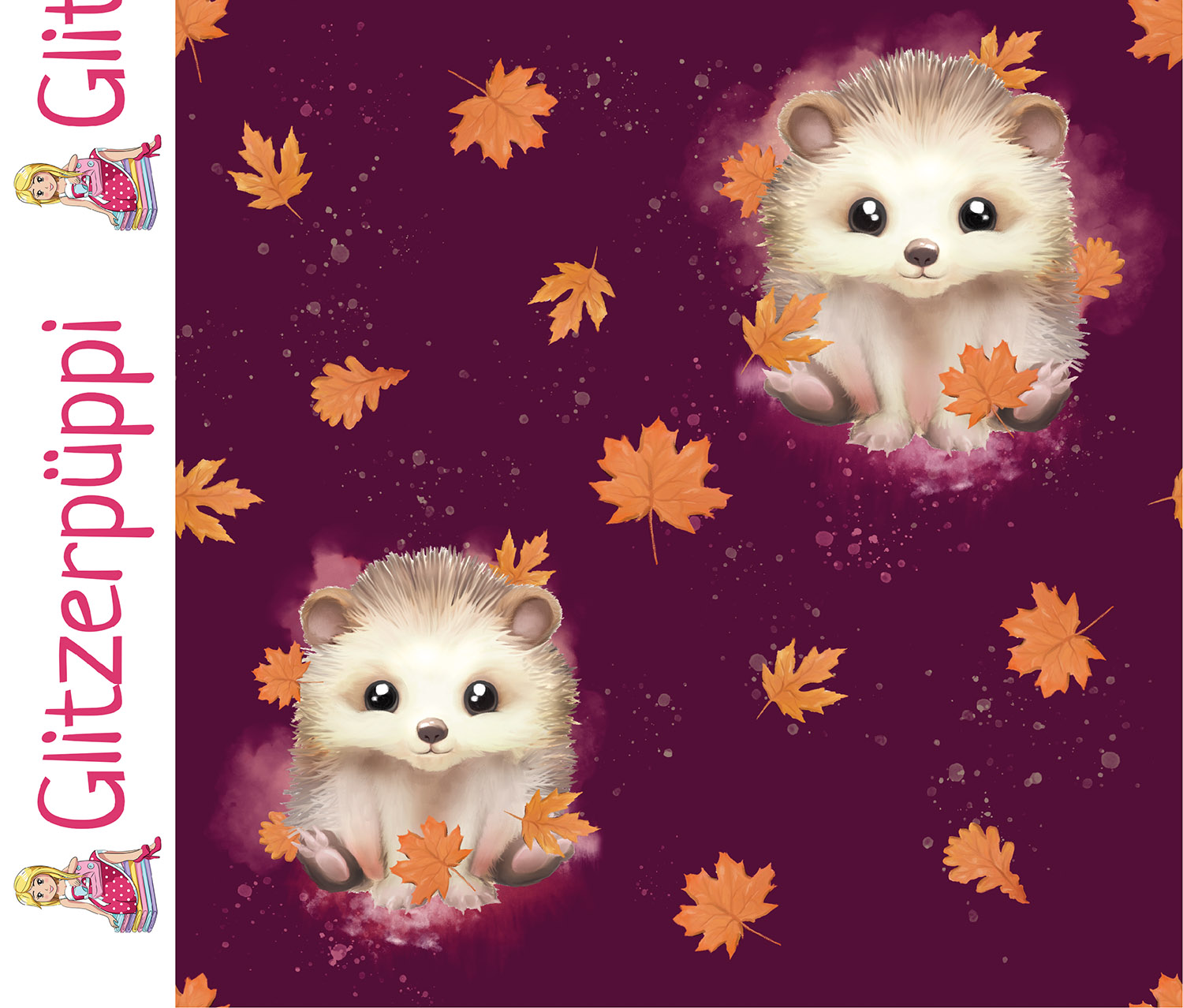 French Terry, Igel im Herbstlaub